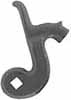 Hammer, 1.625" throw, wax cast steel, engraving cast-in, .218" square hole